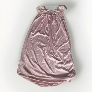 Gilead Nightgown Women Medium Pink Nylon‎ Lace Bodice Sleeves USA Made